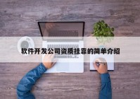 软件开发公司资质挂靠的简单介绍