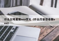 什么公司爱做seo优化（什么行业适合做seo）