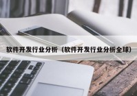 软件开发行业分析（软件开发行业分析全球）